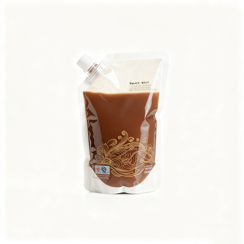 Kantung retort sos dengan spout